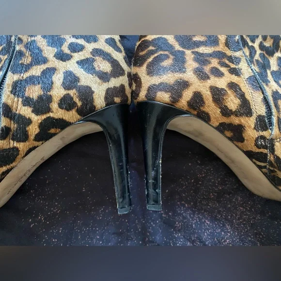 Leopard calf skin stiletto ankle boot - Picture 3 of 5